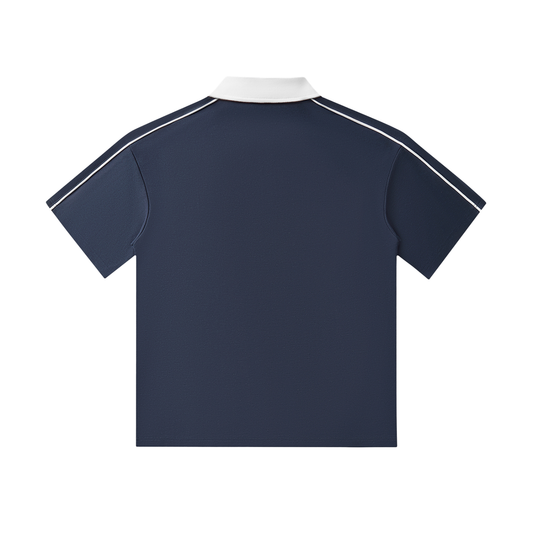 Short-Sleeve Polo Tee- Navy Blue