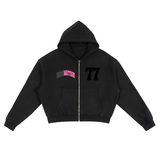 Fleece Zip-Up Boxy Hoodie